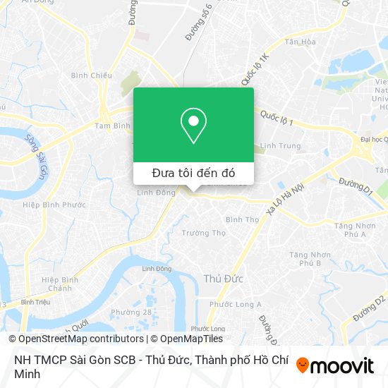 Bản đồ NH TMCP Sài Gòn SCB - Thủ Đức