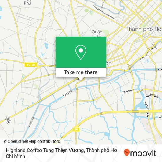 Bản đồ Highland Coffee Tùng Thiện Vương