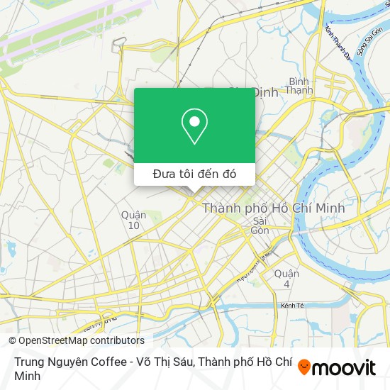 Bản đồ Trung Nguyên Coffee - Võ Thị Sáu