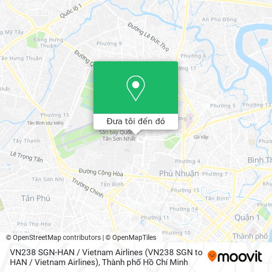 Bản đồ VN238 SGN-HAN / Vietnam Airlines