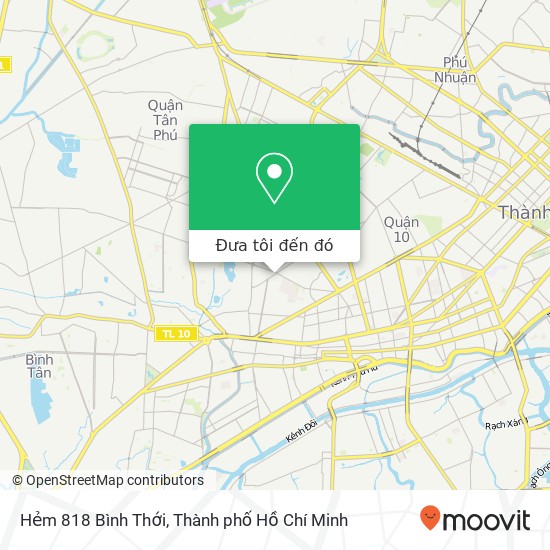 Bản đồ Hẻm 818 Bình Thới