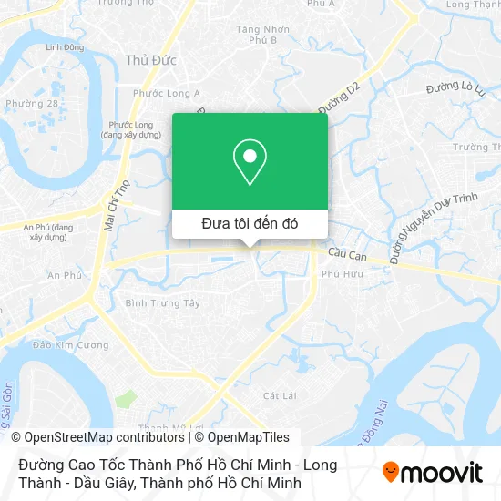 Bản đồ Đường Cao Tốc Thành Phố Hồ Chí Minh - Long Thành - Dầu Giây