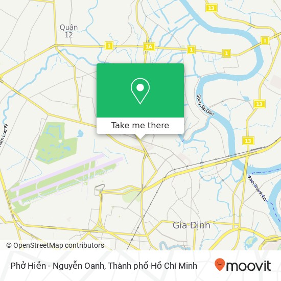 Bản đồ Phở Hiền - Nguyễn Oanh