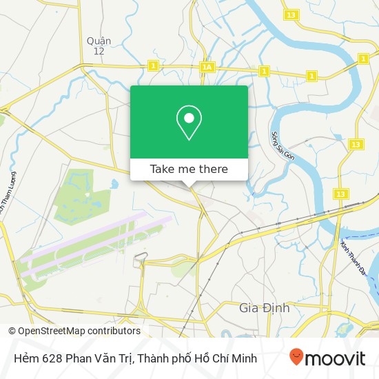Bản đồ Hẻm 628 Phan Văn Trị