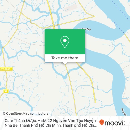 Bản đồ Cafe Thành Được, HẺM 22 Nguyễn Văn Tạo Huyện Nhà Bè, Thành Phố Hồ Chí Minh