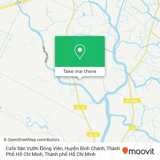 Bản đồ Cafe Sân Vườn Đông Viên, Huyện Bình Chánh, Thành Phố Hồ Chí Minh