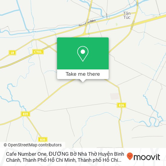 Bản đồ Cafe Number One, ĐƯỜNG Bờ Nhà Thờ Huyện Bình Chánh, Thành Phố Hồ Chí Minh