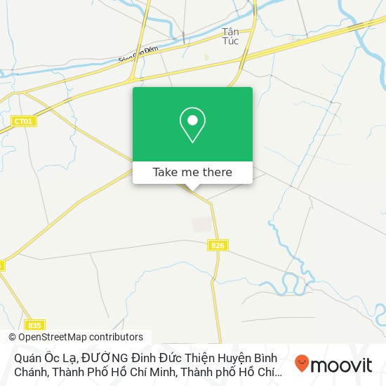Bản đồ Quán Ốc Lạ, ĐƯỜNG Đinh Đức Thiện Huyện Bình Chánh, Thành Phố Hồ Chí Minh