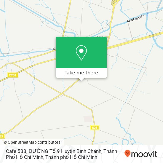 Bản đồ Cafe 538, ĐƯỜNG Tổ 9 Huyện Bình Chánh, Thành Phố Hồ Chí Minh