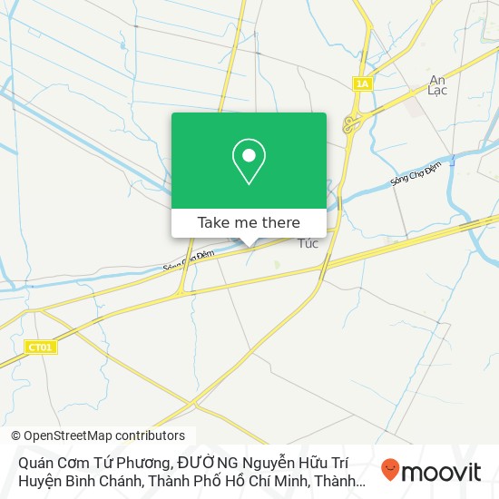 Bản đồ Quán Cơm Tứ Phương, ĐƯỜNG Nguyễn Hữu Trí Huyện Bình Chánh, Thành Phố Hồ Chí Minh