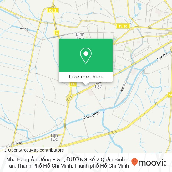 Bản đồ Nhà Hàng Ăn Uống P & T, ĐƯỜNG Số 2 Quận Bình Tân, Thành Phố Hồ Chí Minh
