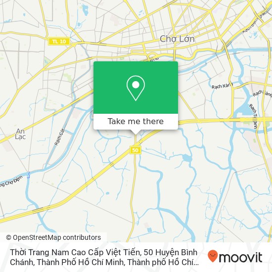 Bản đồ Thời Trang Nam Cao Cấp Việt Tiến, 50 Huyện Bình Chánh, Thành Phố Hồ Chí Minh