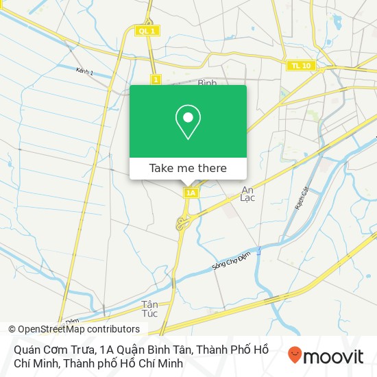 Bản đồ Quán Cơm Trưa, 1A Quận Bình Tân, Thành Phố Hồ Chí Minh