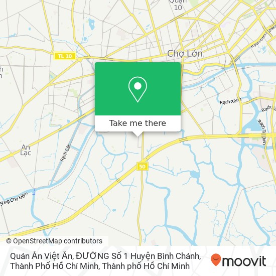Bản đồ Quán Ăn Việt Ấn, ĐƯỜNG Số 1 Huyện Bình Chánh, Thành Phố Hồ Chí Minh