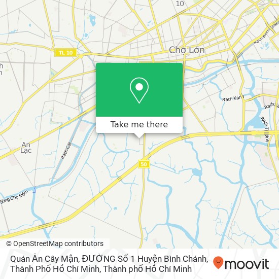 Bản đồ Quán Ăn Cây Mận, ĐƯỜNG Số 1 Huyện Bình Chánh, Thành Phố Hồ Chí Minh