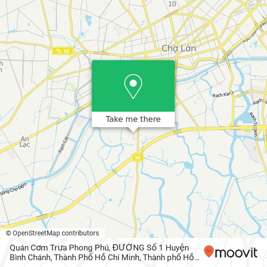 Bản đồ Quán Cơm Trưa Phong Phú, ĐƯỜNG Số 1 Huyện Bình Chánh, Thành Phố Hồ Chí Minh