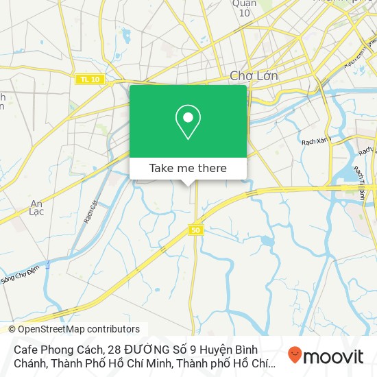 Bản đồ Cafe Phong Cách, 28 ĐƯỜNG Số 9 Huyện Bình Chánh, Thành Phố Hồ Chí Minh