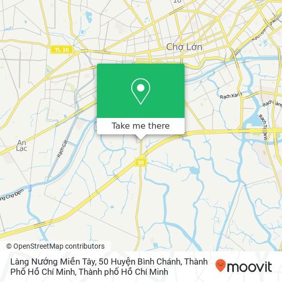 Bản đồ Làng Nướng Miền Tây, 50 Huyện Bình Chánh, Thành Phố Hồ Chí Minh