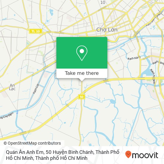 Bản đồ Quán Ăn Anh Em, 50 Huyện Bình Chánh, Thành Phố Hồ Chí Minh