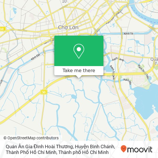 Bản đồ Quán Ăn Gia Đình Hoài Thương, Huyện Bình Chánh, Thành Phố Hồ Chí Minh