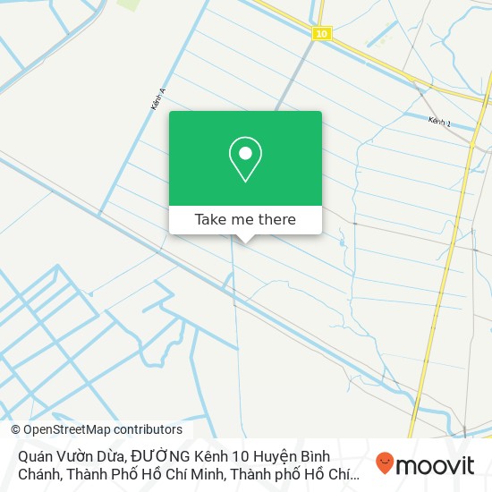 Bản đồ Quán Vườn Dừa, ĐƯỜNG Kênh 10 Huyện Bình Chánh, Thành Phố Hồ Chí Minh