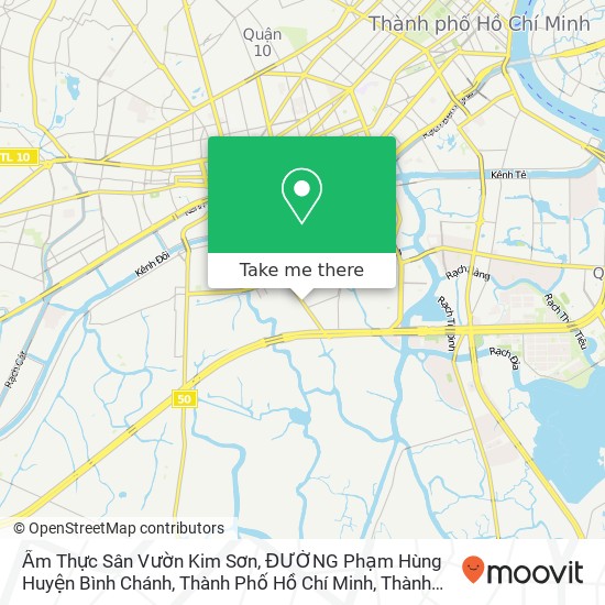 Bản đồ Ẩm Thực Sân Vườn Kim Sơn, ĐƯỜNG Phạm Hùng Huyện Bình Chánh, Thành Phố Hồ Chí Minh