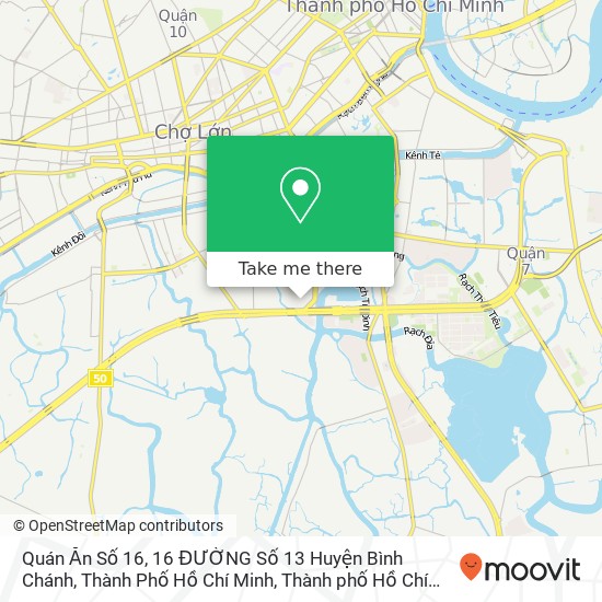 Bản đồ Quán Ăn Số 16, 16 ĐƯỜNG Số 13 Huyện Bình Chánh, Thành Phố Hồ Chí Minh