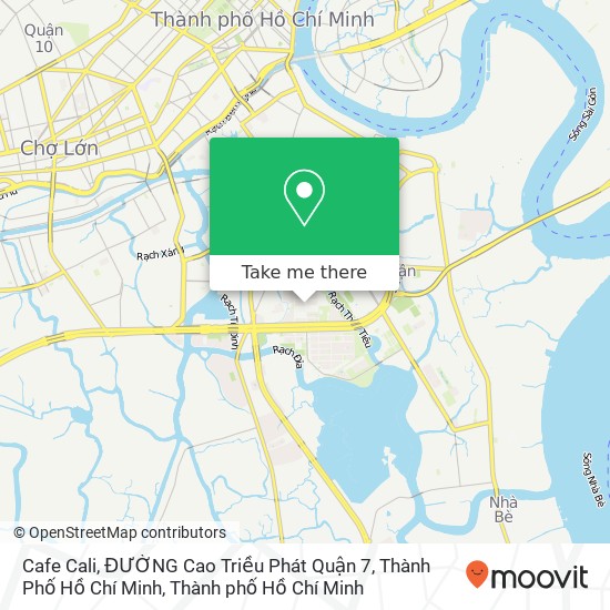 Bản đồ Cafe Cali, ĐƯỜNG Cao Triều Phát Quận 7, Thành Phố Hồ Chí Minh