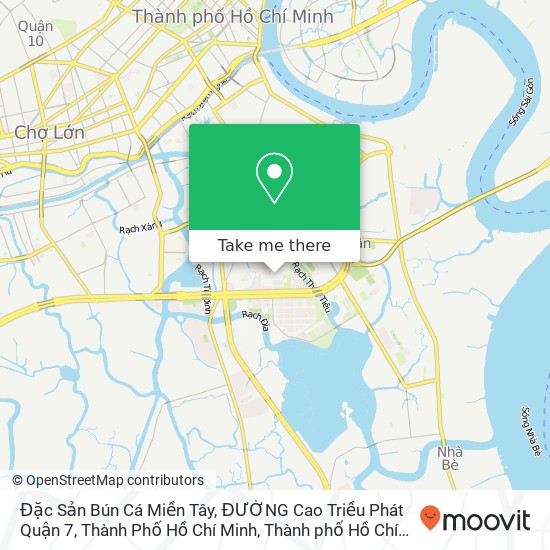 Bản đồ Đặc Sản Bún Cá Miền Tây, ĐƯỜNG Cao Triều Phát Quận 7, Thành Phố Hồ Chí Minh