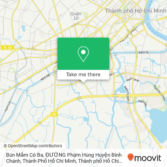 Bản đồ Bún Mắm Cô Ba, ĐƯỜNG Phạm Hùng Huyện Bình Chánh, Thành Phố Hồ Chí Minh