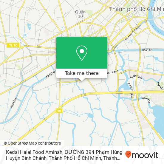 Bản đồ Kedai Halal Food Aminah, ĐƯỜNG 394 Phạm Hùng Huyện Bình Chánh, Thành Phố Hồ Chí Minh