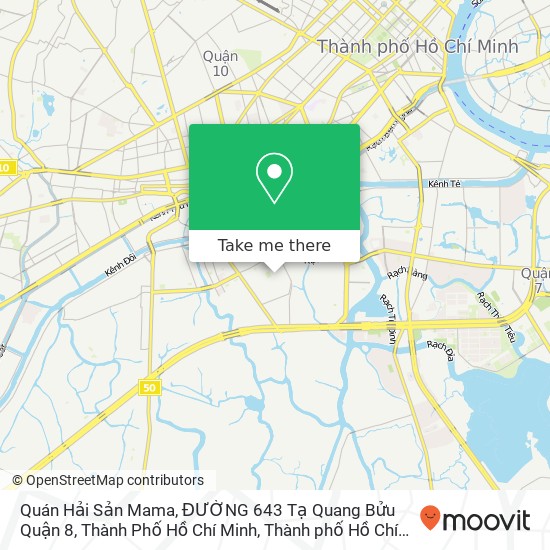 Bản đồ Quán Hải Sản Mama, ĐƯỜNG 643 Tạ Quang Bửu Quận 8, Thành Phố Hồ Chí Minh