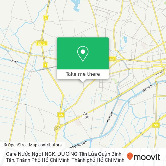 Bản đồ Cafe Nước Ngọt NGK, ĐƯỜNG Tên Lửa Quận Bình Tân, Thành Phố Hồ Chí Minh