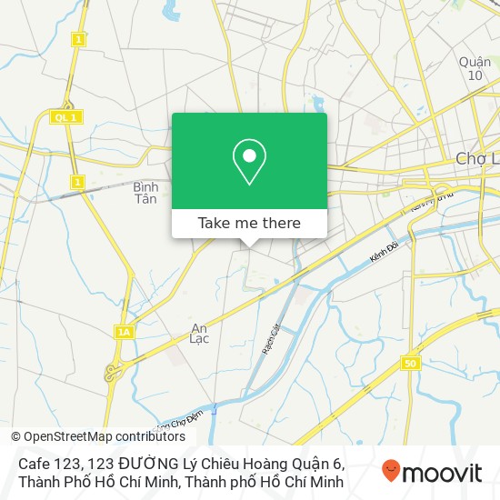 Bản đồ Cafe 123, 123 ĐƯỜNG Lý Chiêu Hoàng Quận 6, Thành Phố Hồ Chí Minh