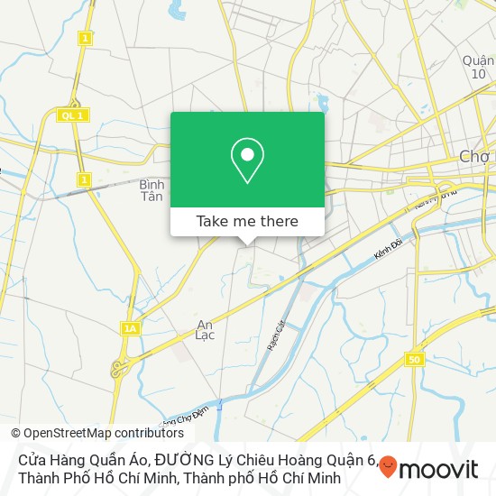 Bản đồ Cửa Hàng Quần Áo, ĐƯỜNG Lý Chiêu Hoàng Quận 6, Thành Phố Hồ Chí Minh