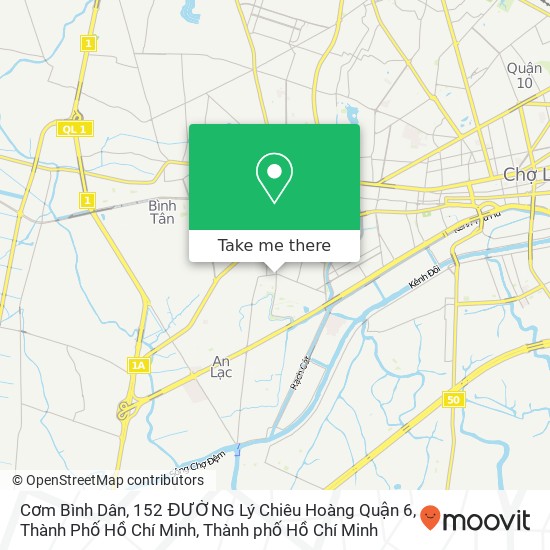 Bản đồ Cơm Bình Dân, 152 ĐƯỜNG Lý Chiêu Hoàng Quận 6, Thành Phố Hồ Chí Minh