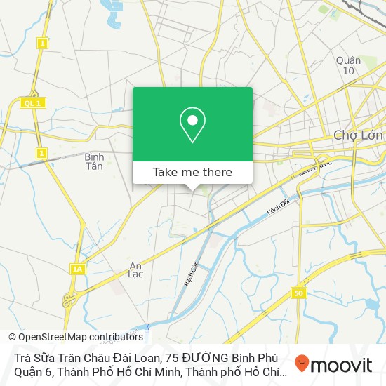 Bản đồ Trà Sữa Trân Châu Đài Loan, 75 ĐƯỜNG Bình Phú Quận 6, Thành Phố Hồ Chí Minh