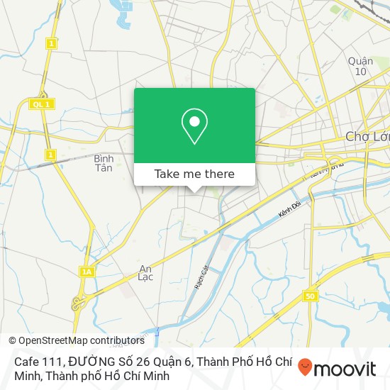 Bản đồ Cafe 111, ĐƯỜNG Số 26 Quận 6, Thành Phố Hồ Chí Minh