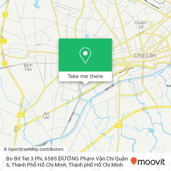 Bản đồ Bò Bit Tet 3 Phi, 658S ĐƯỜNG Phạm Văn Chí Quận 6, Thành Phố Hồ Chí Minh