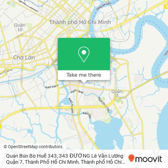 Bản đồ Quán Bún Bò Huế 343, 343 ĐƯỜNG Lê Văn Lương Quận 7, Thành Phố Hồ Chí Minh