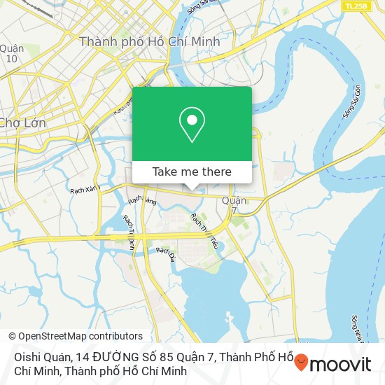 Bản đồ Oishi Quán, 14 ĐƯỜNG Số 85 Quận 7, Thành Phố Hồ Chí Minh