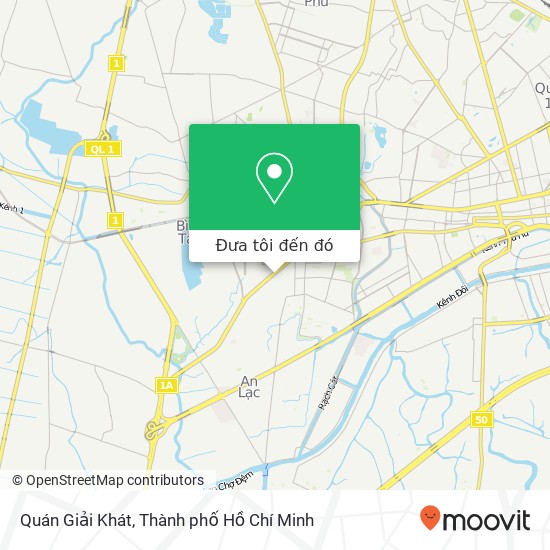 Bản đồ Quán Giải Khát, ĐƯỜNG Kinh Dương Vương Quận Bình Tân, Thành Phố Hồ Chí Minh