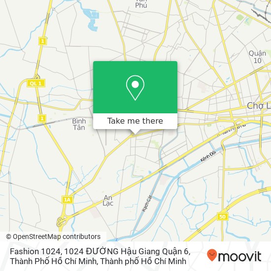 Bản đồ Fashion 1024, 1024 ĐƯỜNG Hậu Giang Quận 6, Thành Phố Hồ Chí Minh