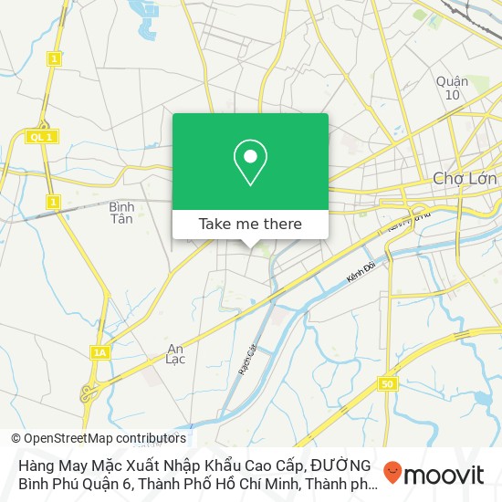 Bản đồ Hàng May Mặc Xuất Nhập Khẩu Cao Cấp, ĐƯỜNG Bình Phú Quận 6, Thành Phố Hồ Chí Minh