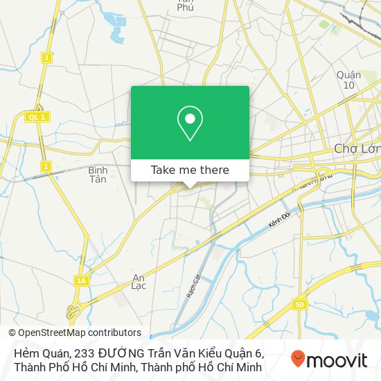 Bản đồ Hẻm Quán, 233 ĐƯỜNG Trần Văn Kiểu Quận 6, Thành Phố Hồ Chí Minh