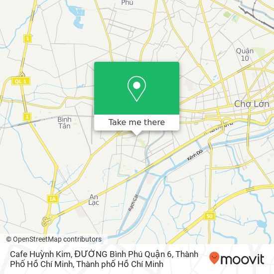 Bản đồ Cafe Huỳnh Kim, ĐƯỜNG Bình Phú Quận 6, Thành Phố Hồ Chí Minh
