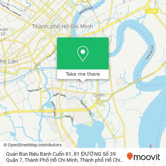 Bản đồ Quán Bún Riêu Bánh Cuốn 81, 81 ĐƯỜNG Số 39 Quận 7, Thành Phố Hồ Chí Minh