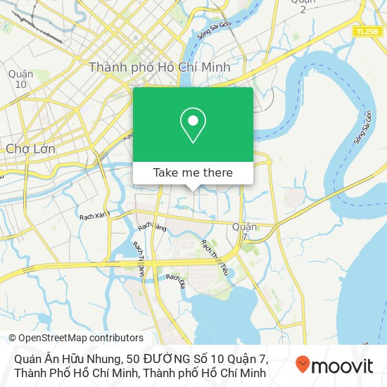 Bản đồ Quán Ăn Hữu Nhung, 50 ĐƯỜNG Số 10 Quận 7, Thành Phố Hồ Chí Minh