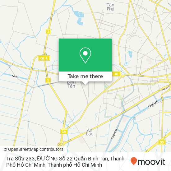 Bản đồ Trà Sữa 233, ĐƯỜNG Số 22 Quận Bình Tân, Thành Phố Hồ Chí Minh
