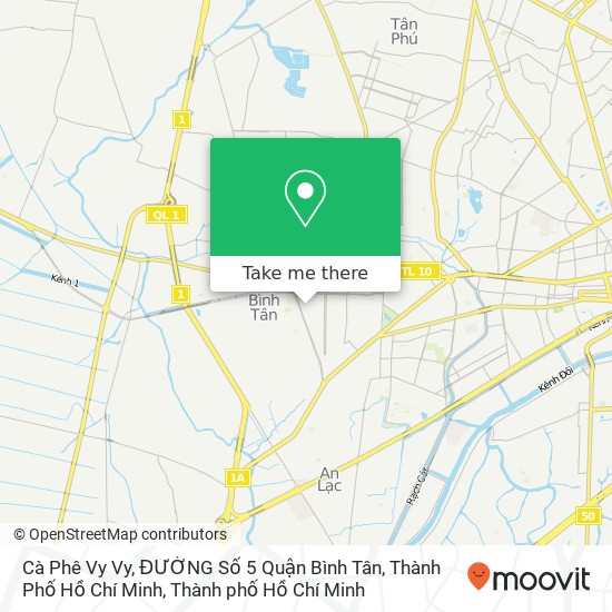 Bản đồ Cà Phê Vy Vy, ĐƯỜNG Số 5 Quận Bình Tân, Thành Phố Hồ Chí Minh